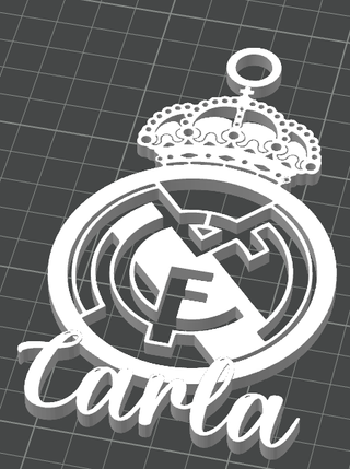 Colgante Real Madrid con nombre Carla