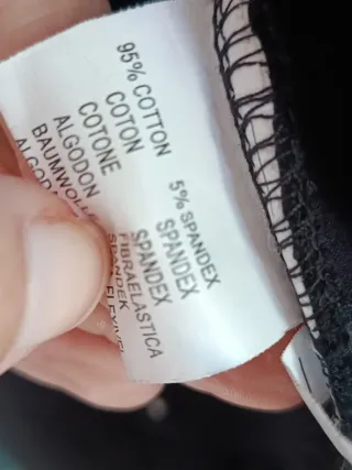 Abrigo Talla S Negro 95% algodón