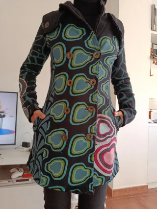 Abrigo Talla S Negro 95% algodón