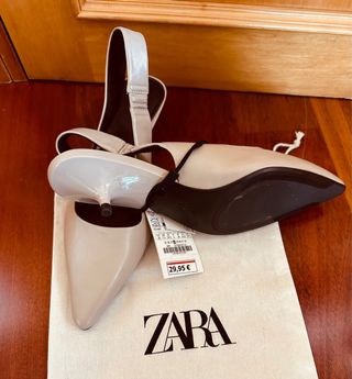 Zapatos Zara destalonados tacón bajo kitten