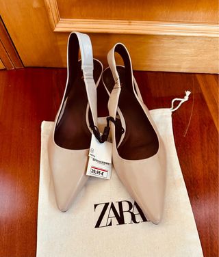 Zapatos Zara destalonados tacón bajo kitten