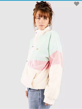 Chaqueta Rip Curl pana rosa y verde