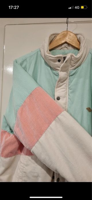 Chaqueta Rip Curl pana rosa y verde