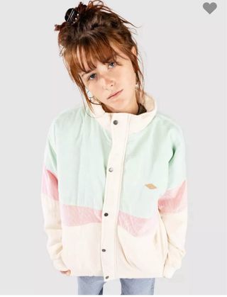 Chaqueta Rip Curl pana rosa y verde