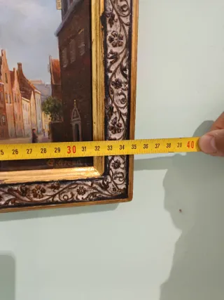 Dipinto olio su tavola, paesaggio danese