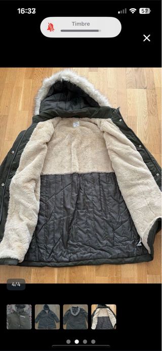 Parka verde mujer con capucha y pelo sin estrenar