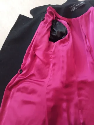 Abrigo paño negro Zara