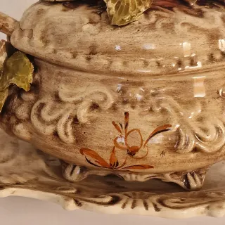 Sopera Vintage Cerámica Flores