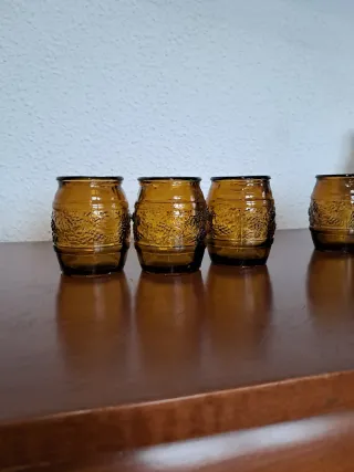 Juego 6 Vasos Ámbar Vintage