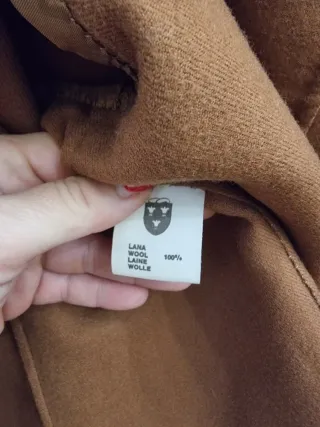 Giacca Lana Cammello con Bordi Leopardati