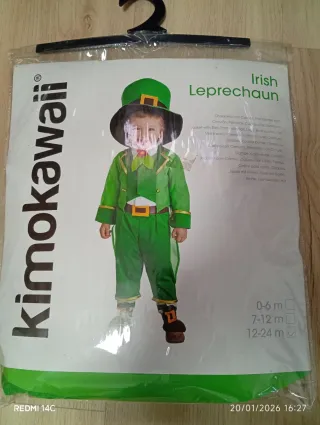 Disfraz Leprechaun Irlandés Infantil 12-24 meses