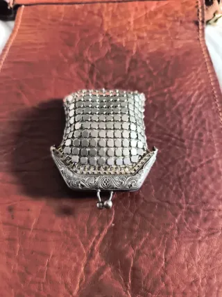 Bolso de malla vintage plateado