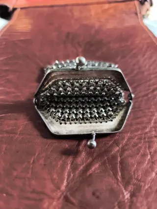 Bolso de malla vintage plateado