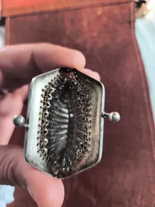 Bolso de malla vintage plateado