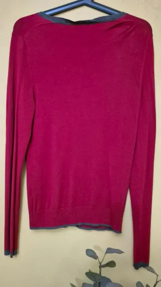 Chaqueta granate y gris