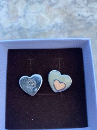 Pendientes Viceroy Corazón Esmaltado Beige y Rosa