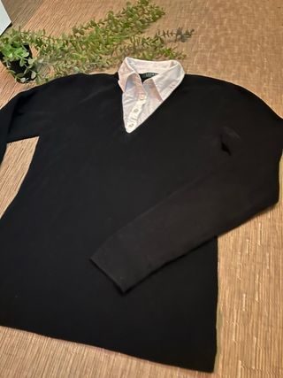 Jersey Polo Ralph Lauren Negro Cuello Camisa