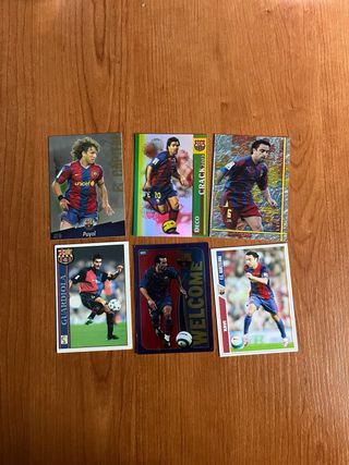 Lote cromos F.C. Barcelona Puyol, Deco, Xavi