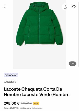 Chaqueta Lacoste Verde