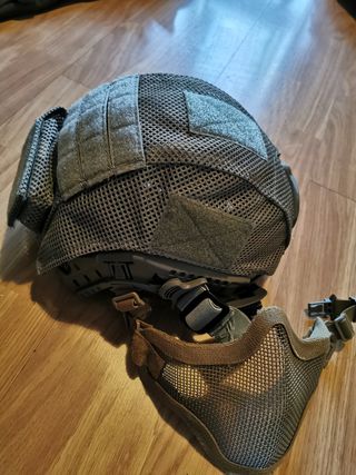 Casco Airsoft FAST + Gafas + Rejilla