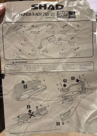 Kit Fijación Shad 3P Honda XADV 750 2021