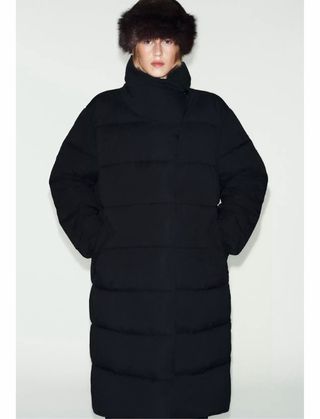 Anorak Zara Negro Largo