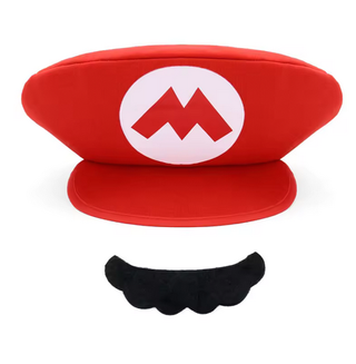 Gorra y bigote Mario Bros disfraz cosplay