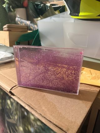 Decoración infantil cuadro plástico con purpurina.