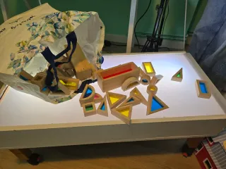 Tableros experimentación, mesa de luz, cocinita