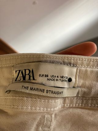 Pantalón vaquero ancho beige