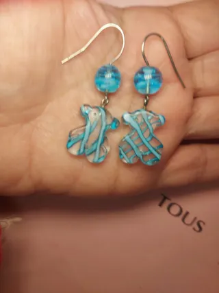 Pendientes Tous Oso Cristal Turquesa