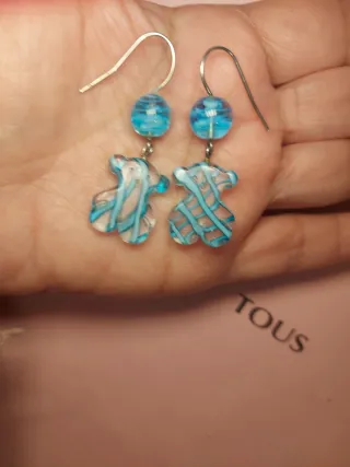 Pendientes Tous Oso Cristal Turquesa