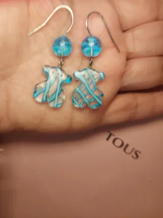 Pendientes Tous Oso Cristal Turquesa