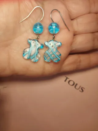Pendientes Tous Oso Cristal Turquesa