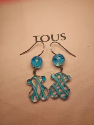 Pendientes Tous Oso Cristal Turquesa