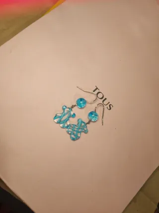 Pendientes Tous Oso Cristal Turquesa