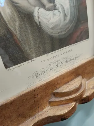 Tavernacolo legno oro stampa colorata a mano