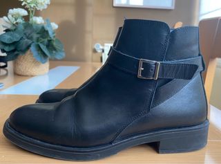 Botines de piel negros casi nuevos
