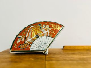 Caja Joyero Porcelana China Abanico década 1900