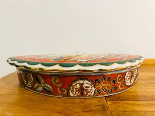 Caja Joyero Porcelana China Abanico década 1900