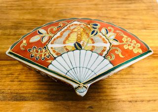 Caja Joyero Porcelana China Abanico década 1900