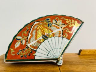 Caja Joyero Porcelana China Abanico década 1900