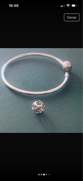 Charm Pandora Rosa Calada Plata