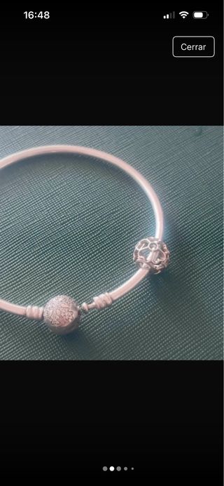 Charm Pandora Rosa Calada Plata