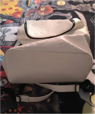 Mochila Desigual Blanca Logo Repetido