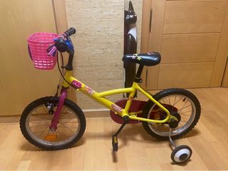 Bicicleta 16” amarilla ruedines