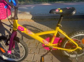 Bicicleta 16” amarilla ruedines