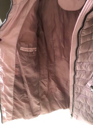 Piumino rosa con cappuccio