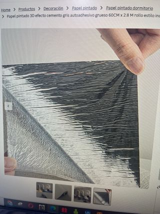 Papel pintado 3D cemento gris autoadhesivo