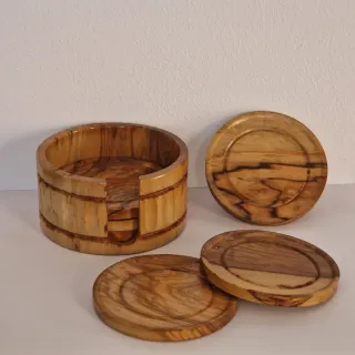 Juego 6 posavasos madera natural